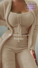 Load image into Gallery viewer, Women Solid Color Plush Knitted 3 Piece Set
