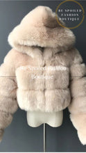 Load image into Gallery viewer, Women’s Crop Top Hoodie Fur Coat
