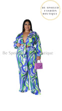 Load image into Gallery viewer, Plus Size Two-Piece Long Sleeve Color Printed Pants Set

