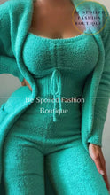 Load image into Gallery viewer, Women Solid Color Plush Knitted 3 Piece Set
