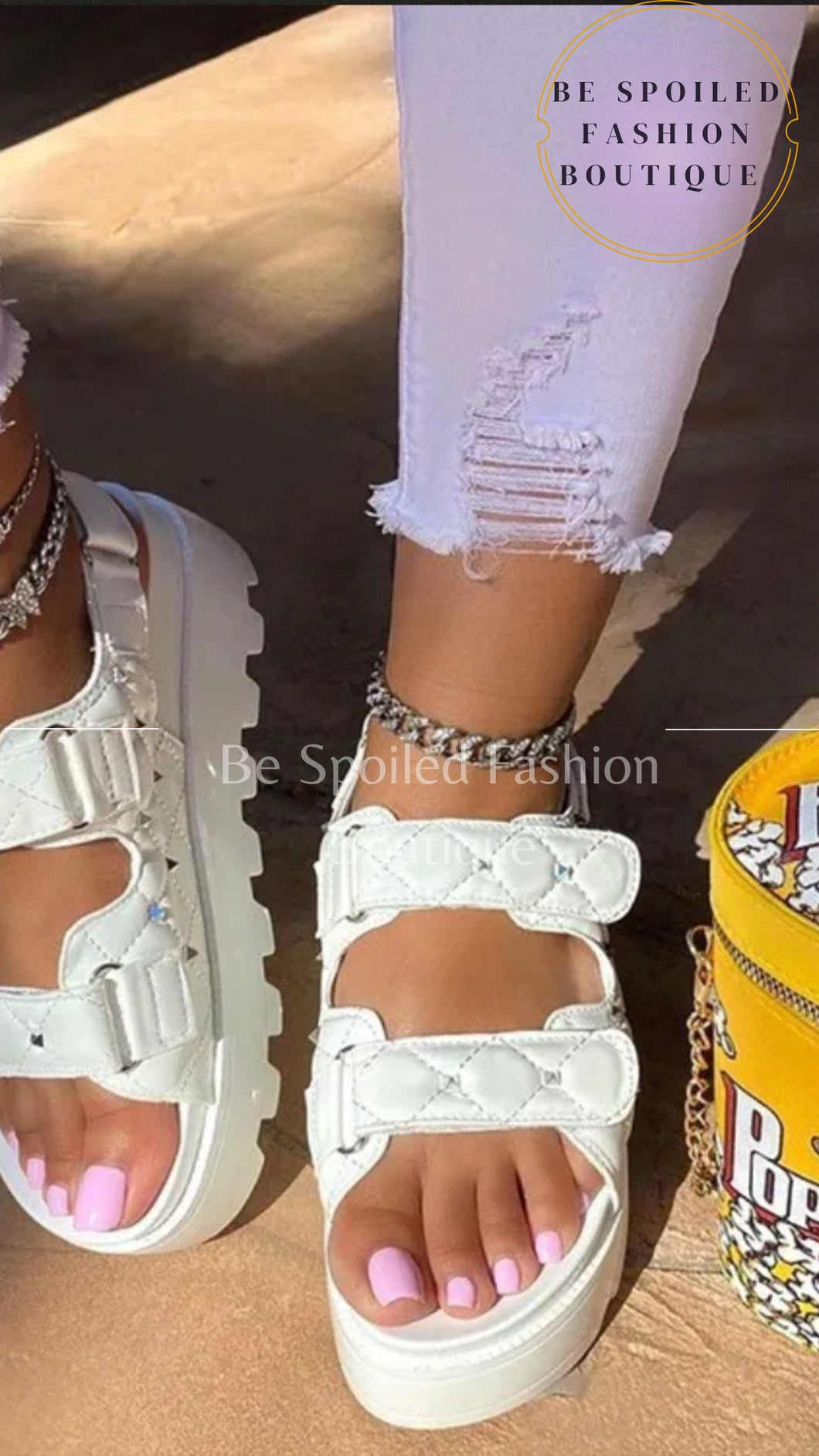 Women’s Velcro Studded Open Toe Sandals