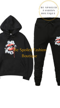 Load image into Gallery viewer, Men’s Two Piece Lipstick Smoke Pants And Hoodie Set
