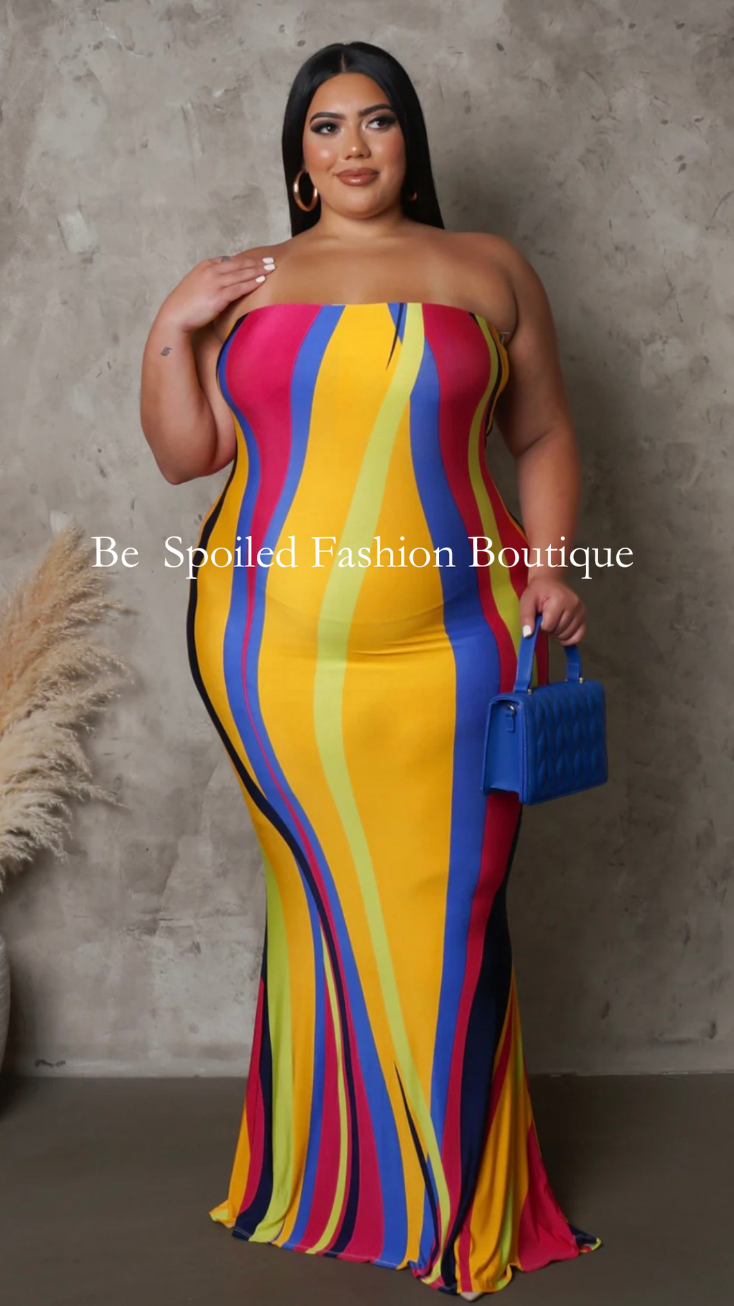 Plus Size Multi-Color Maxi Dress