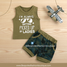 Load image into Gallery viewer, Kids 2 Piece Camouflage Short Sleeve Set
