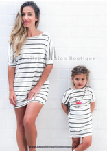 Load image into Gallery viewer, Mom &amp; Daughter Wings w/Strips Short Sleeve Dress
