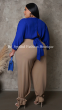 Load image into Gallery viewer, Plus Size Ankle Tie Khaki Pants
