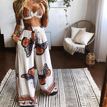Load image into Gallery viewer, Butterfly Wide Trousers Two Piece Set
