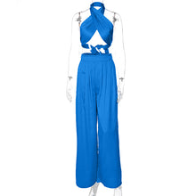 Load image into Gallery viewer, Sexy Halter Backless Crop Top And Wide Leg Pants Set
