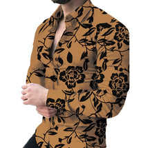Load image into Gallery viewer, Men Fashion Design Print Long Sleeve Collar Button up
