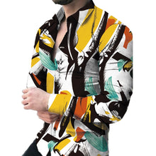Load image into Gallery viewer, Men Fashion Design Print Long Sleeve Collar Button up
