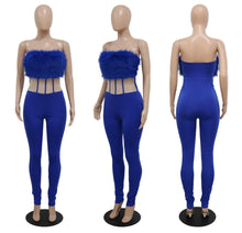 Load image into Gallery viewer, Women’s Feathered Tube Top Jumpsuit
